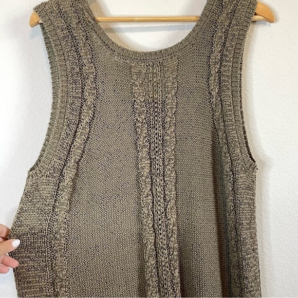 Harve Benard Green Fringe Sleeveless Loose Knit Fringe Sweater Cover Up Size XL - Picture 5 of 14